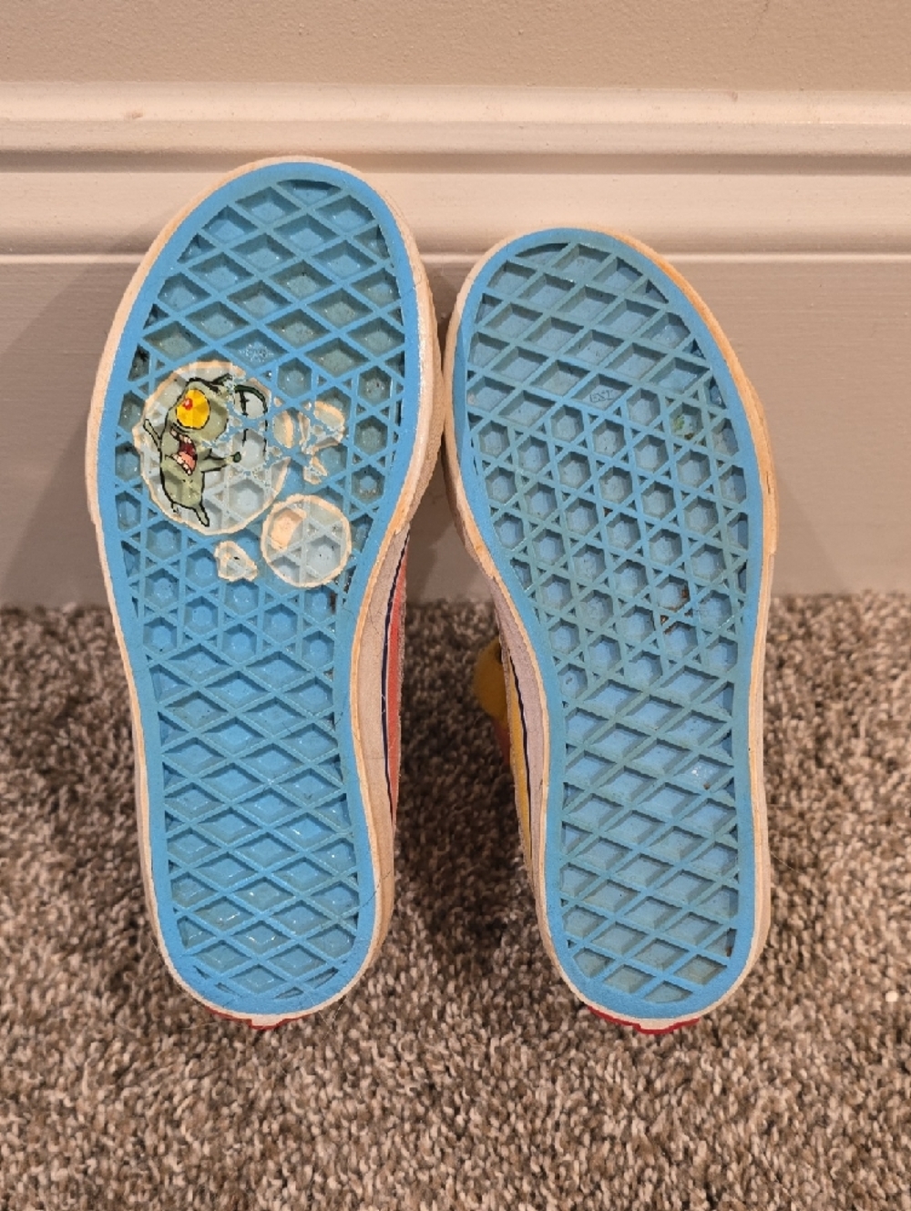 Vans Kids Yellow and Pink Velcro High-Top Sneakers - Picture 2 of 4